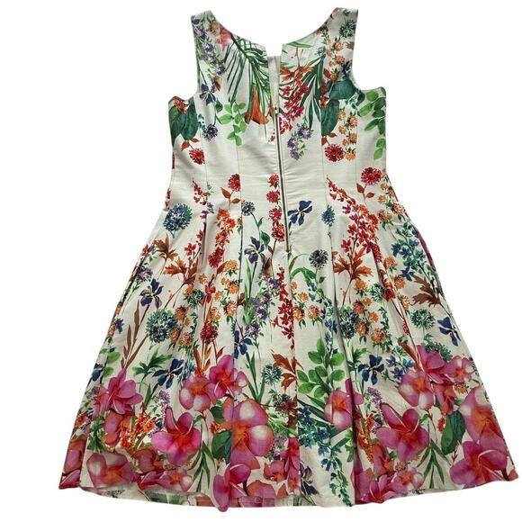 Gabby Skye Floral Fit & Flare Sleeveless Dress White Multicolor Size 8P - Picture 2 of 14
